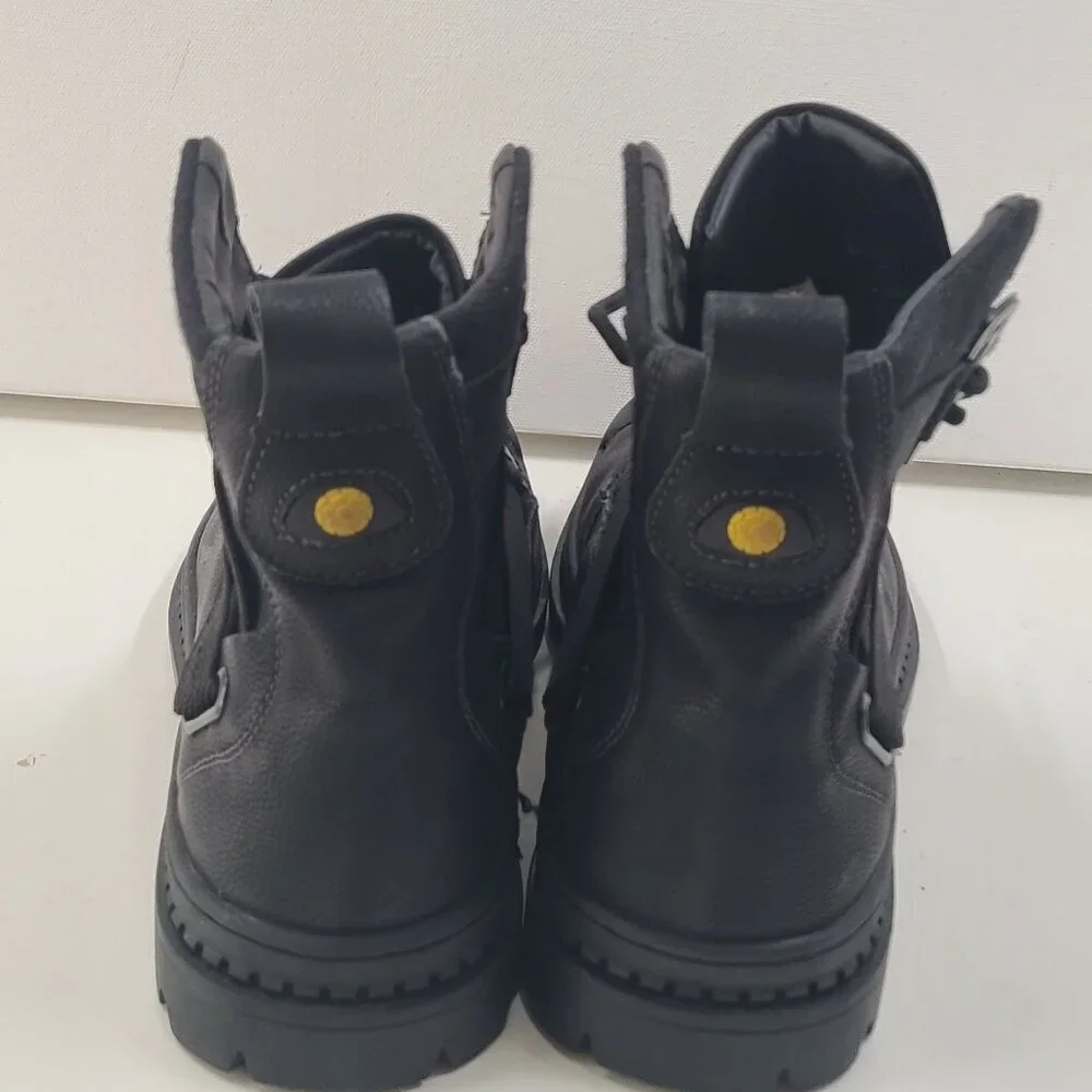 Men Lace Up Chukky Ankle Boot High Top Outdoor Tooling Boot Black Size 8.5